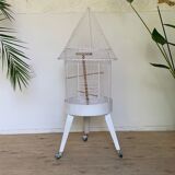 Vintage Rolling Tripod Bird Cage