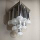 Chandelier with satin glass lights, Italy, 1970s