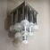 Chandelier with satin glass lights, Italy, 1970s