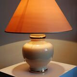 Cracked earthenware lamp Le Dauphin "Dynasty" Panama vintage 80s-90s