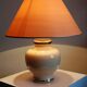 Cracked earthenware lamp Le Dauphin "Dynasty" Panama vintage 80s-90s