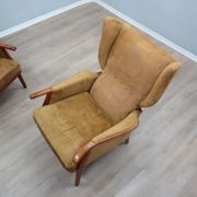 1950s Camea Italian reclining armchairs dralon velvet, set of 2