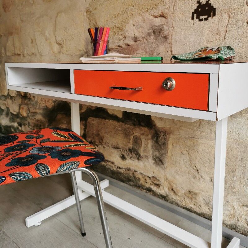70s formica red child desk