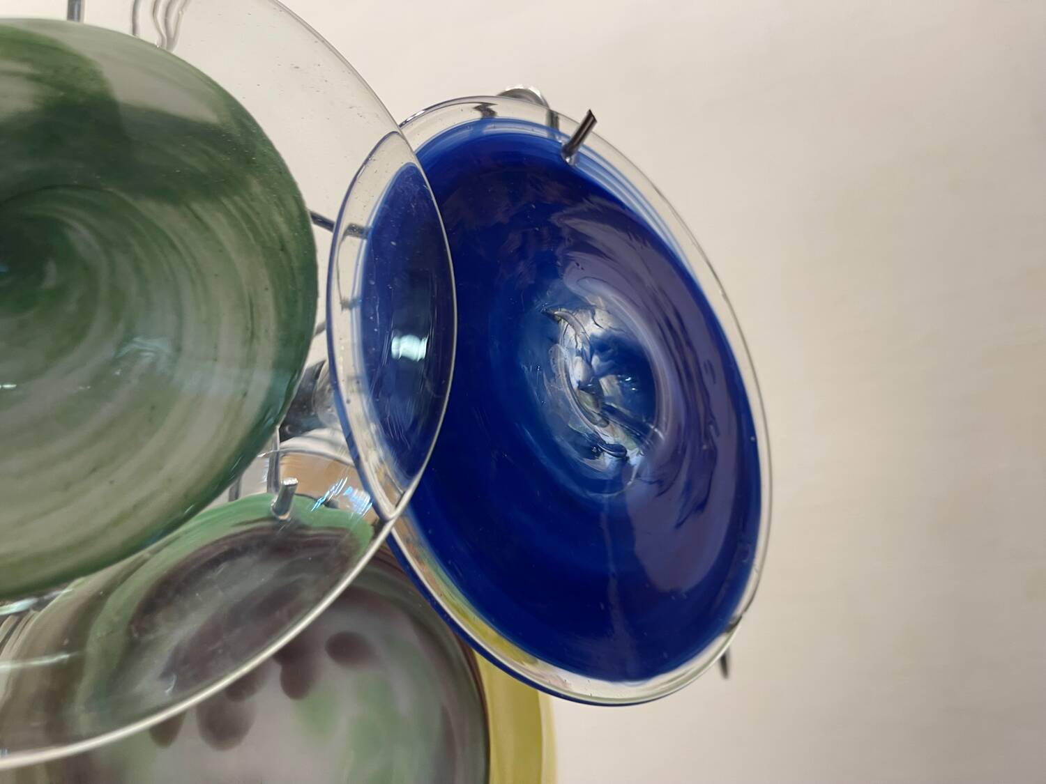 Multicolored Murano Glass Disc Chandelier, 1970s