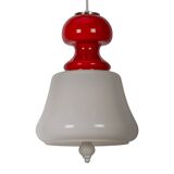 White and red space age pendant lamp