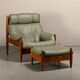 Lounge Chair in the manner Sergio Rodrigues and Jean Gillon, Oak / Leather