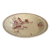 Plat creux / saladier terre de fer rouge Gien modèle chèvrefeuille faï