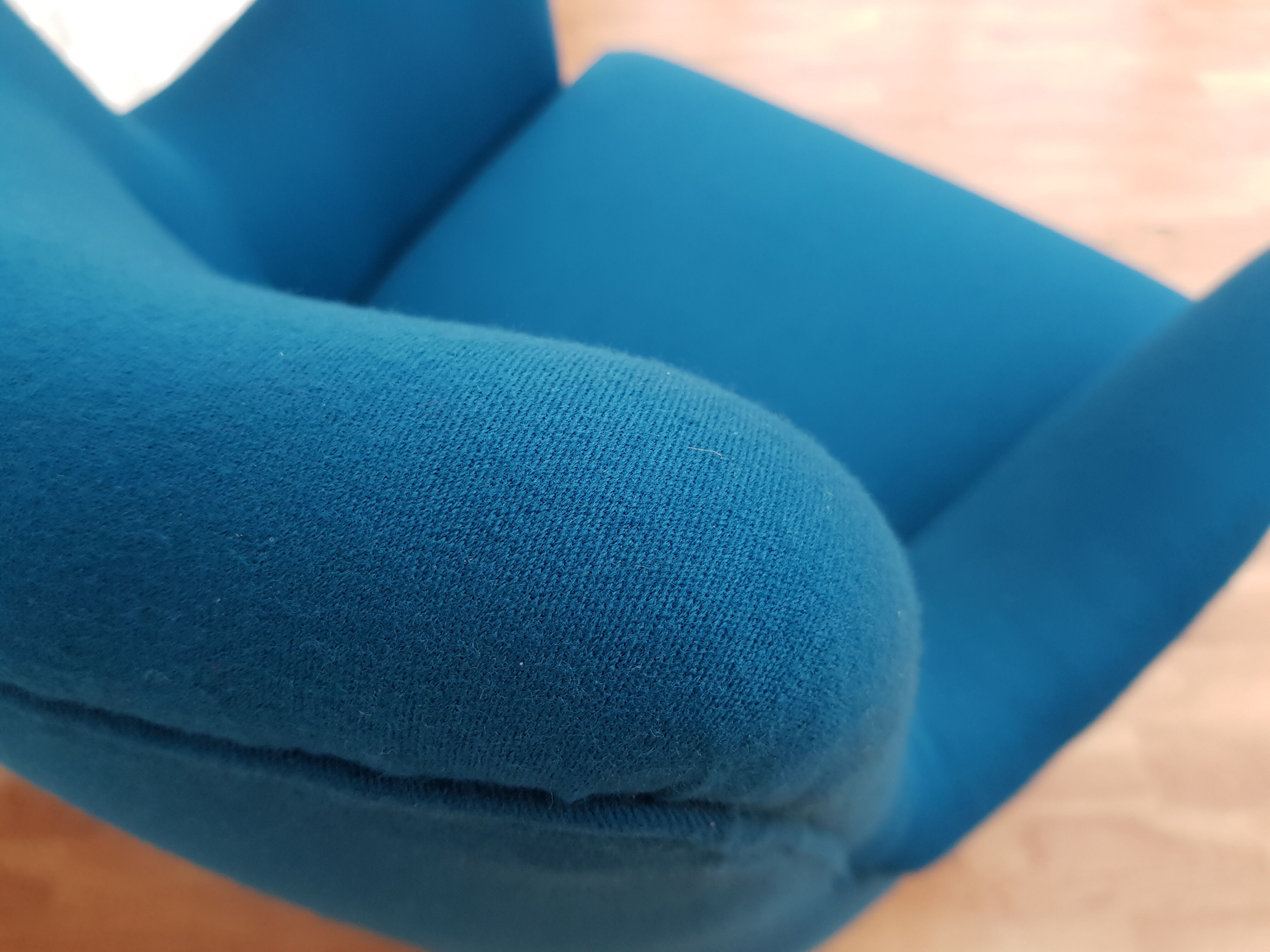 Danish designed armchair, wool, beech, completely renovated