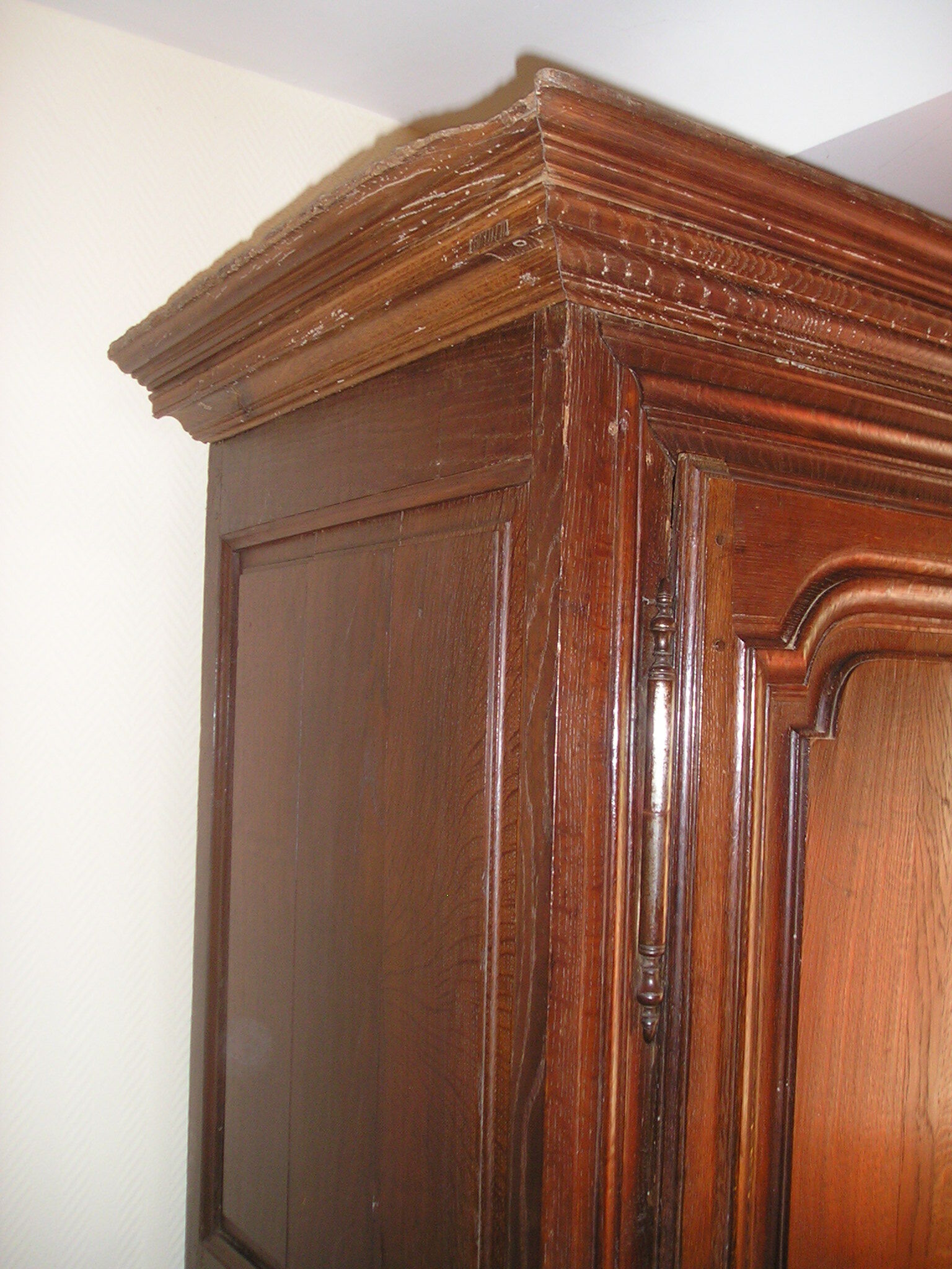 Old wardrobe of manor or castle XIXth in oak