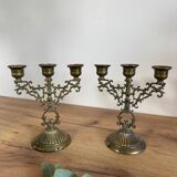 Pair of brass candlesticks
