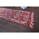 Vintage Turkish Hand-Knotted Wool Cotton Red Runner Rug 83x384