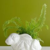 Small earthenware rabbit pot holder