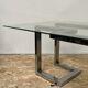 Old glass and chrome coffee table, 70