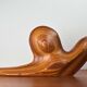 Large Danish carved wooden snail sculpture from the mid-century, 1960s.