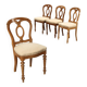 Antique walnut chairs with horsehair upholstery, Italy, 19th century.