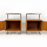 Restored Bauhaus Bedside Tables by Hynek Gottwald, 1930s, Set of 2