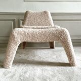 Heated chair in moumoute, sheepskin