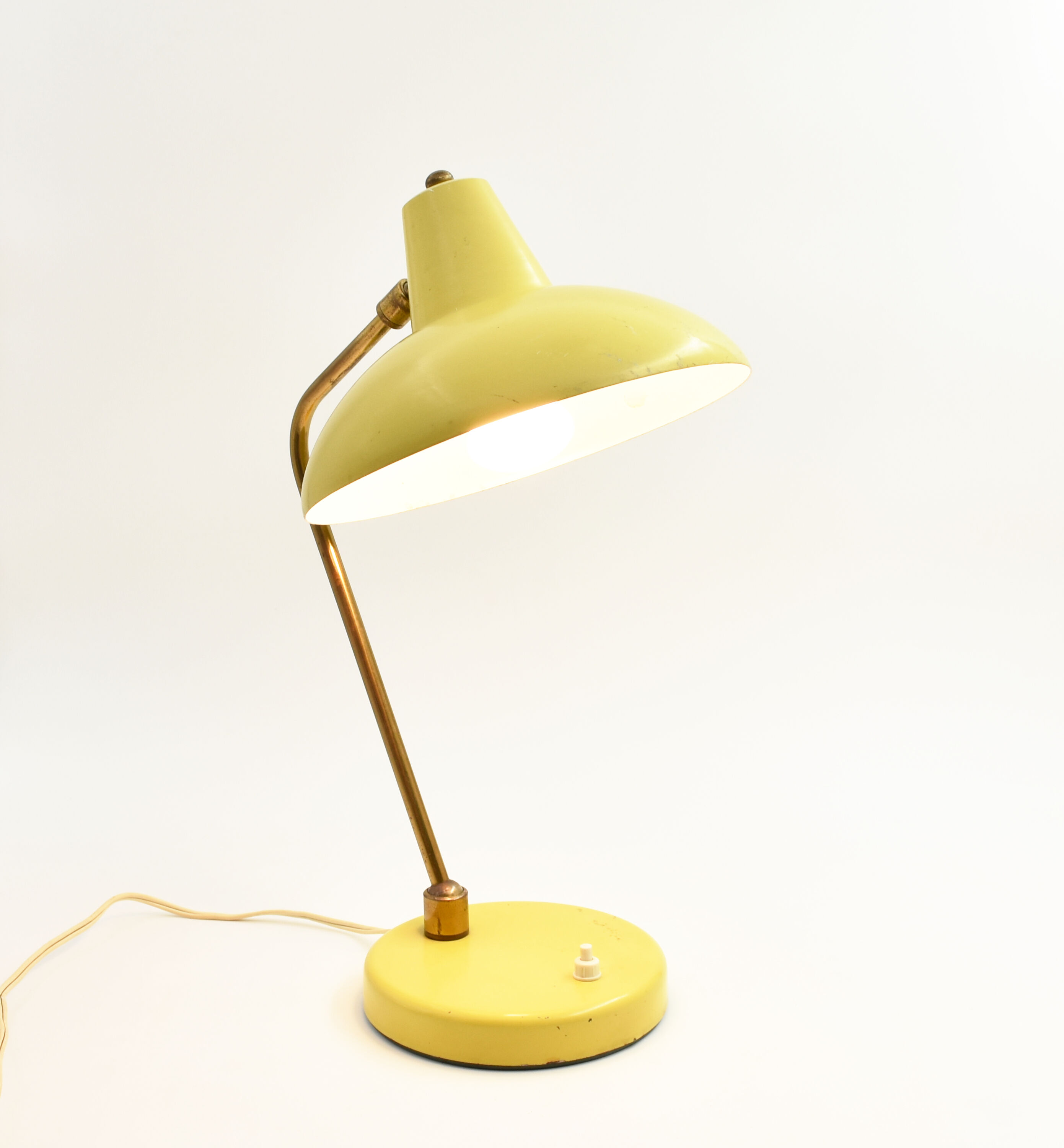 Lemon yellow vintage desk lamp