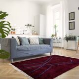 Modern Moroccan carpet dark red
