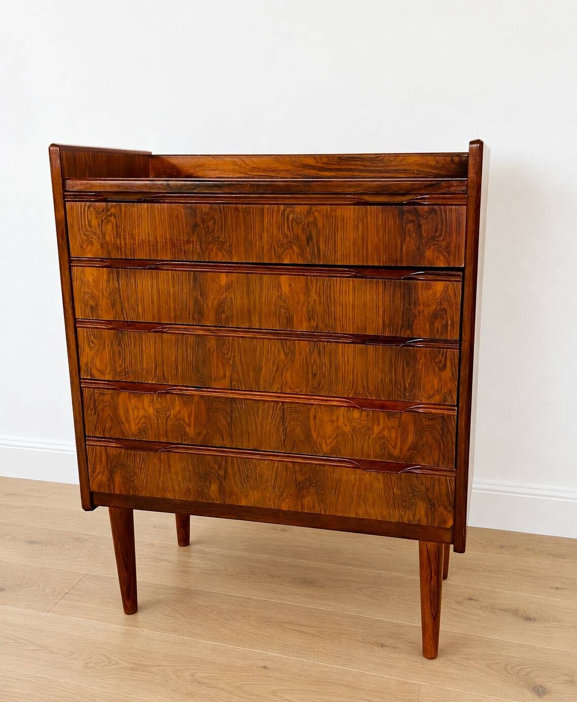 Vintage Danish mid-century modern rosewood chest of drawers by Henning Jørgensen 1959