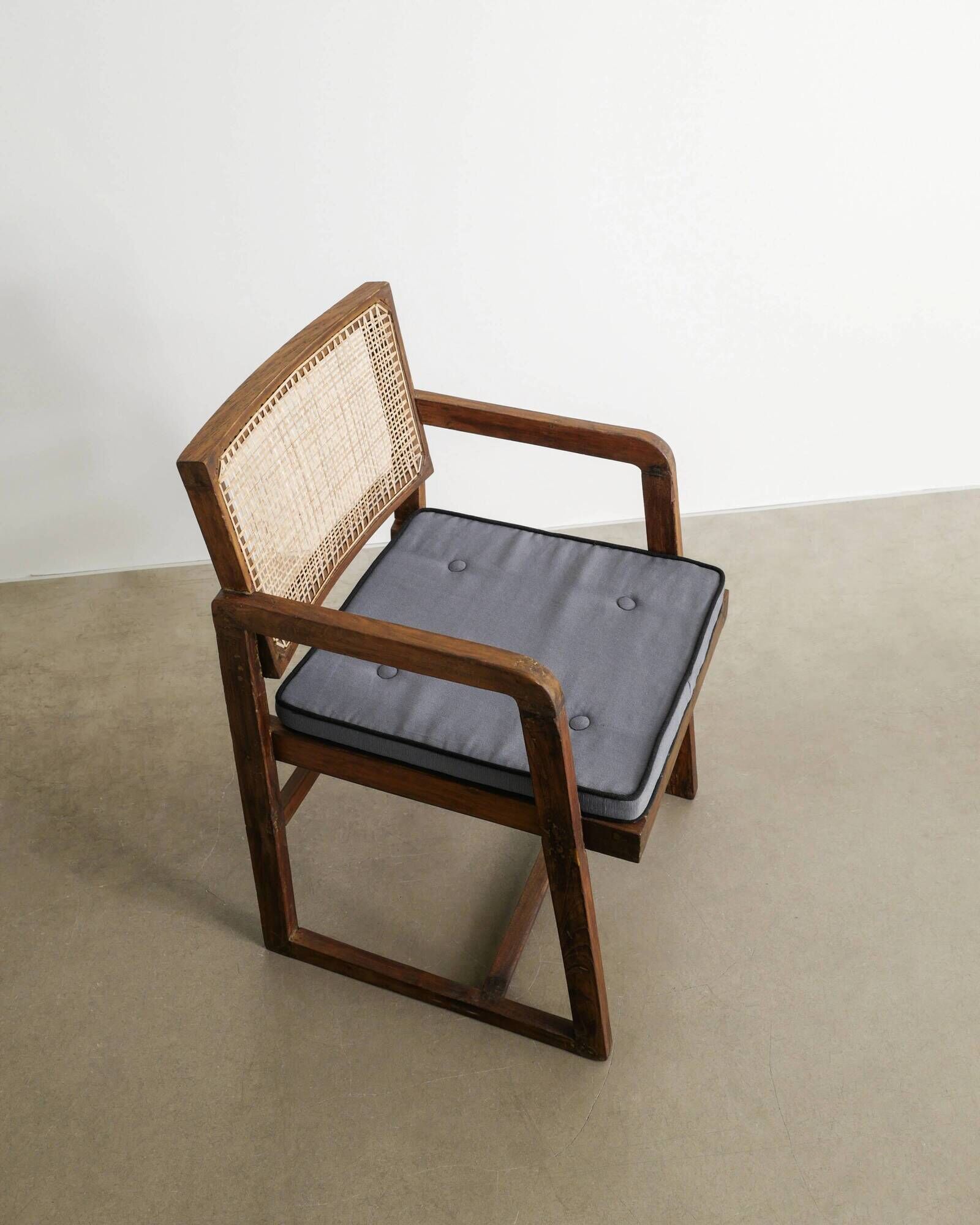 Mid Century Wooden "Box Chair" in Teak by Pierre Jeanneret, 1950s