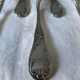 Series of 21 antique silver metal table forks