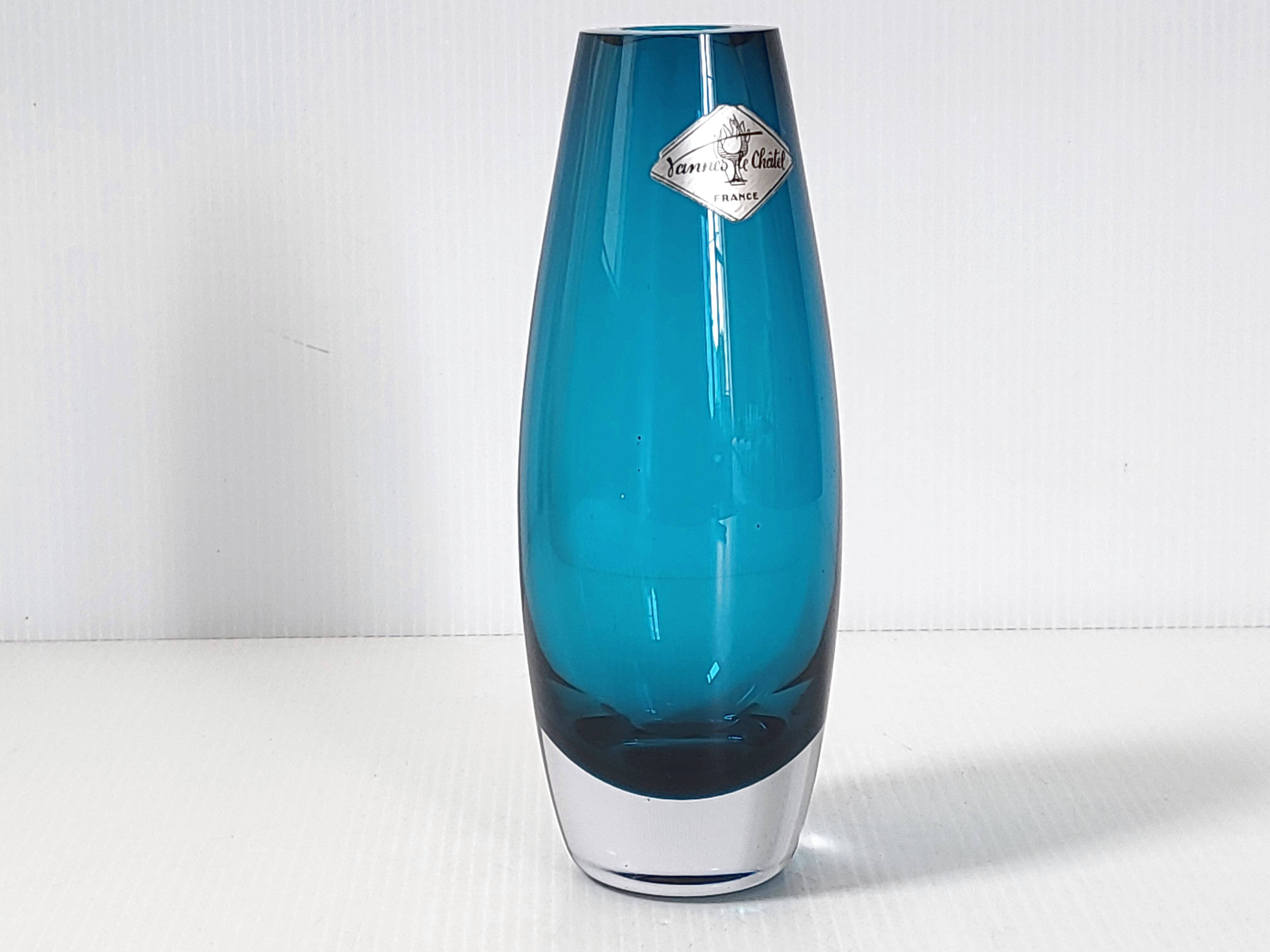 Vintage crystal vase from Vannes 1960