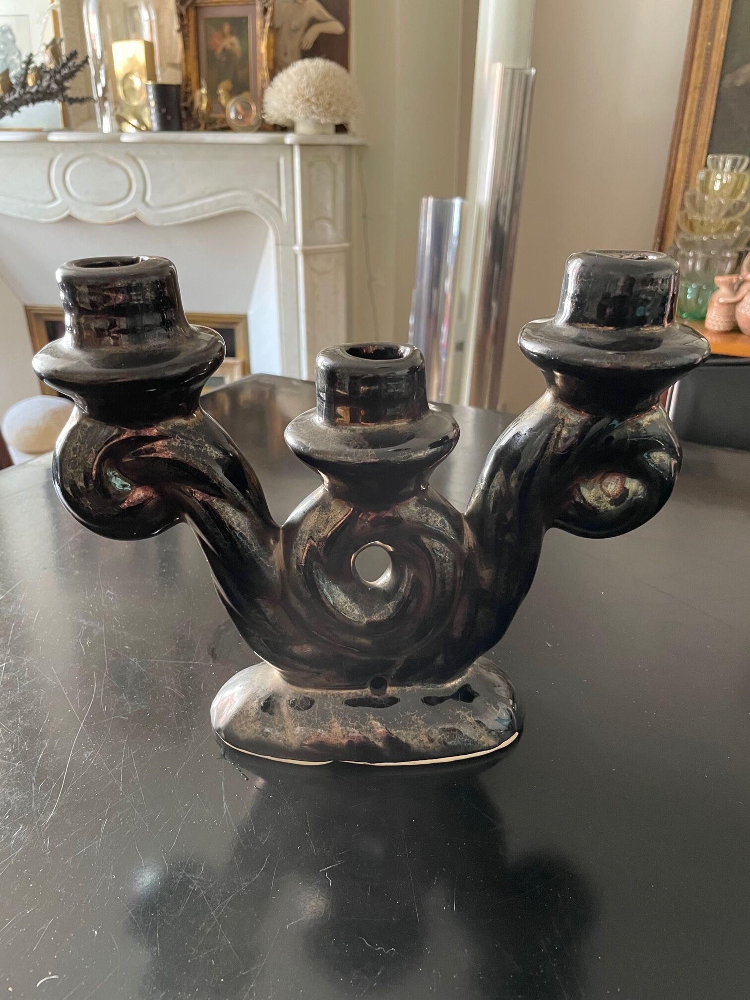 Vallauris ceramic candle holder