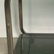 Dessert / rolling table vintage 60'S silver metal top smoked glass