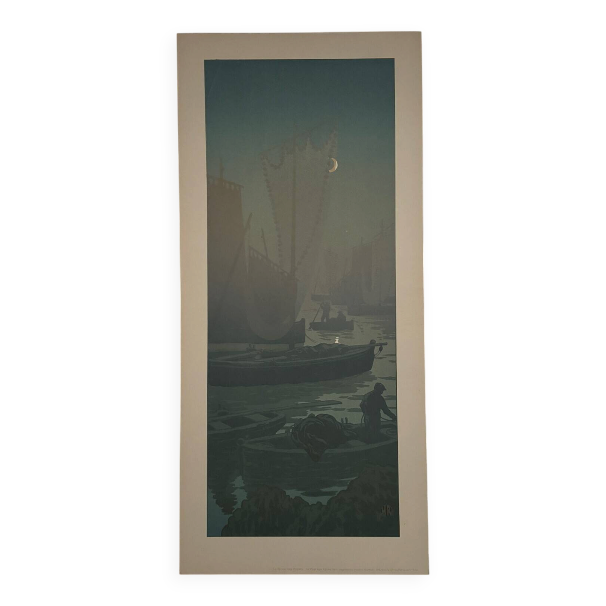 Lithograph by Henri Rivière The Enchantment of the Hours - The First Quarter