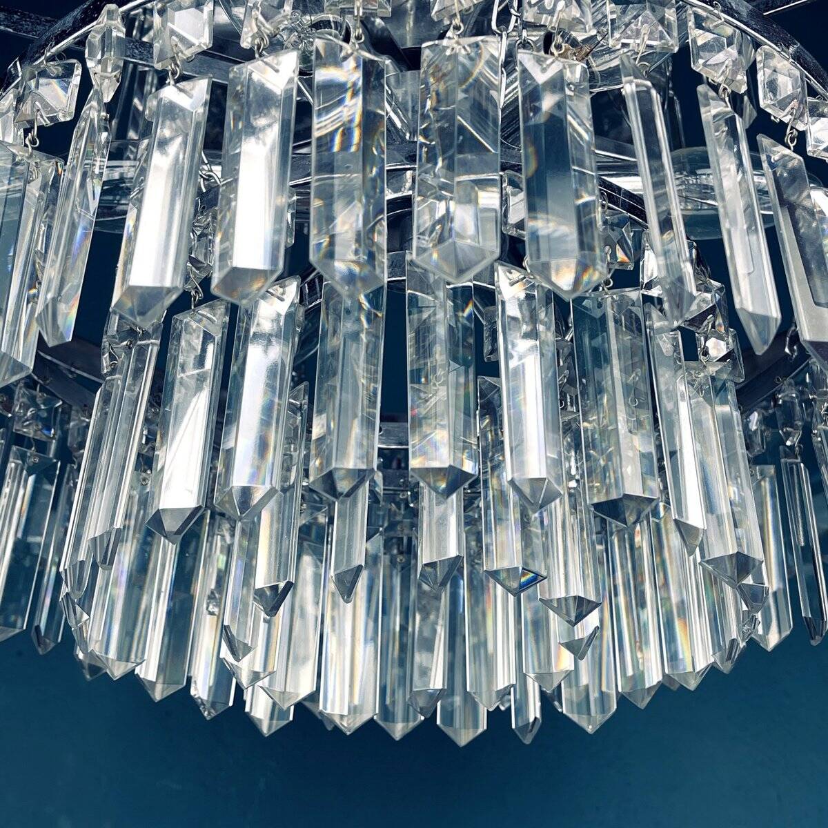 Grand vintage crystal chandelier from Sijaj Hrastnik, Yugoslavia, 1970s.