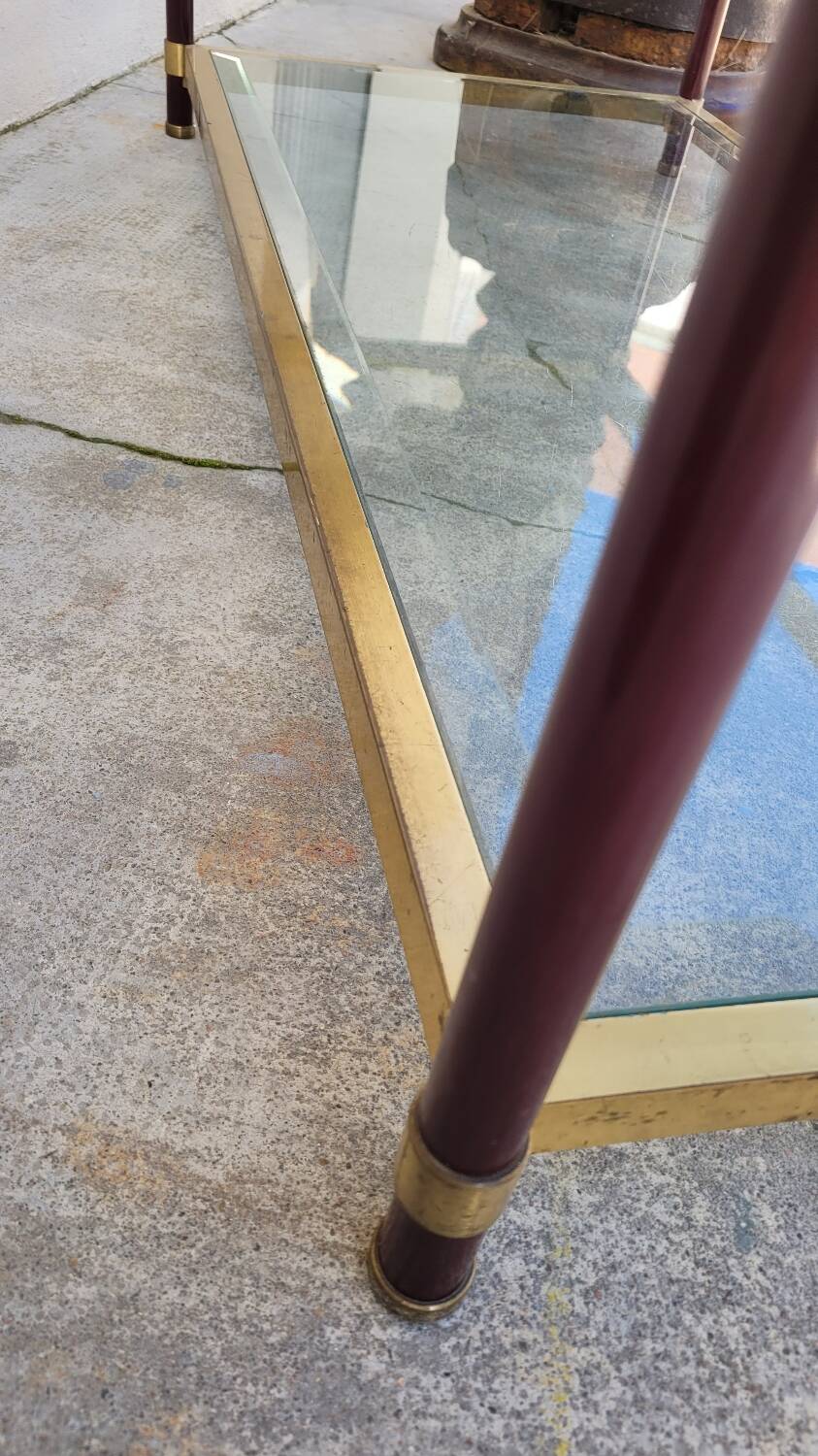 Jansen style brass designer coffee table - 1970s