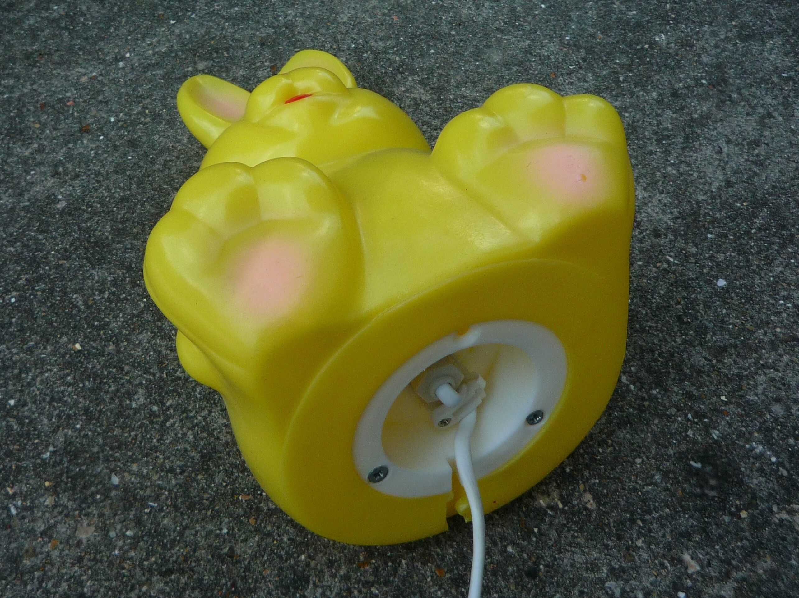 Yellow rabbit table lamp, vintage design 1980s