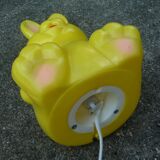 Lampe à poser lapin jaune design vintage années 1980