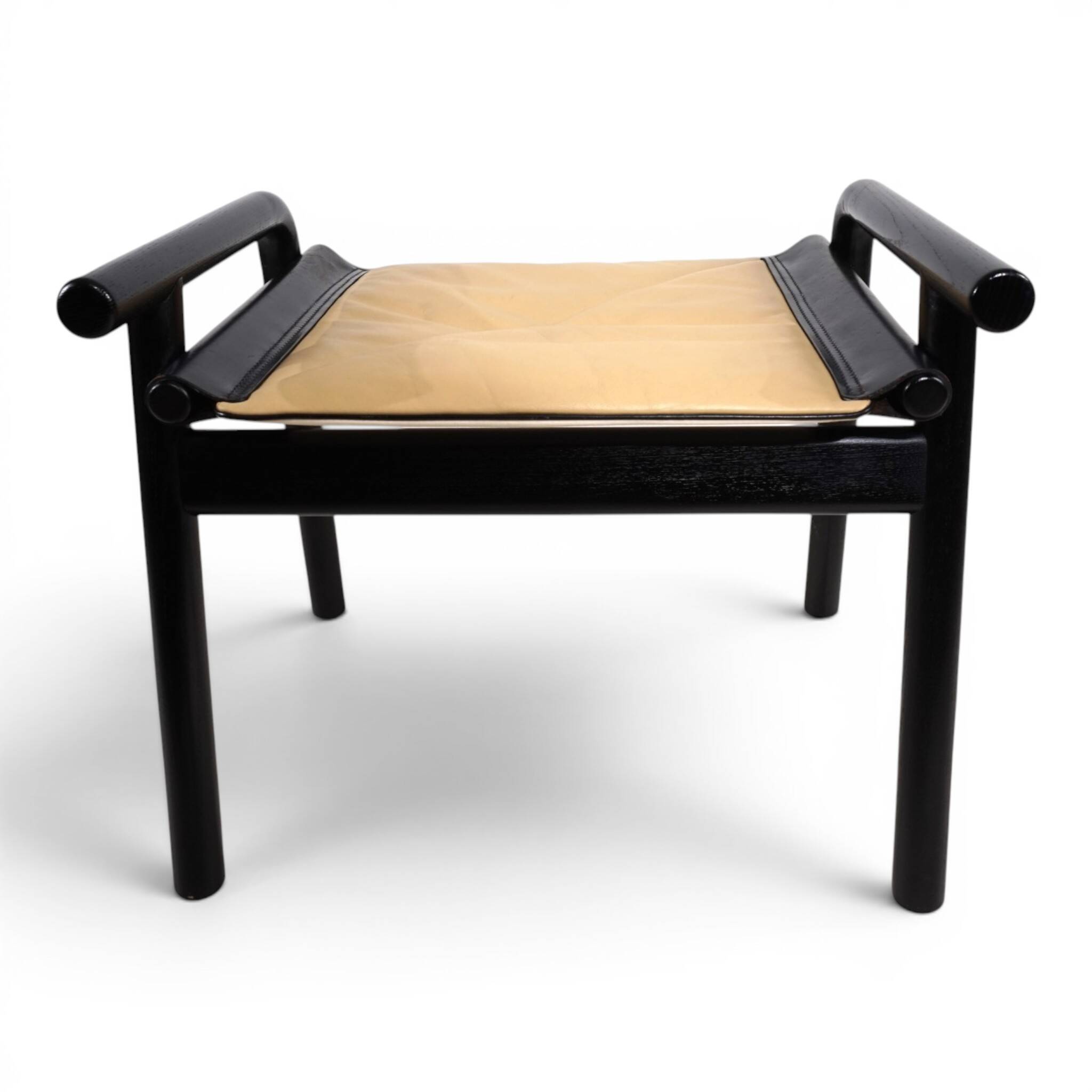 WK Möbel Leather Lounge Chair with Ottoman – Attributed to Hans Eichenberge