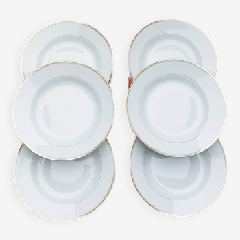 Assiettes creuses porcelaine Limoges CG Vierzon