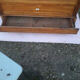 Louis Philippe walnut veneer 5 drawers with black marble tray and key