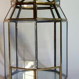 Indoor greenhouse-terrarium in brass