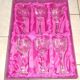 Set of 6 lorraine crystal water glasses, with draped patterns