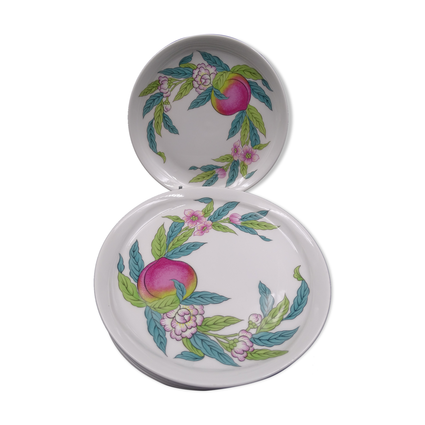 Lot of 6 porcelain bread plates from Paris décor Abondance - Perfect condition