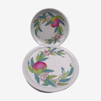 Lot de 6 assiettes à pain en porcelaine de Paris décor Abondance - Parfait état