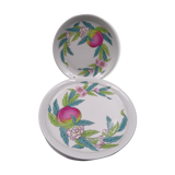 Lot of 6 porcelain bread plates from Paris décor Abondance - Perfect condition