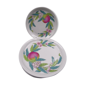 Lot of 6 porcelain bread plates from Paris décor Abondance - Perfect condition