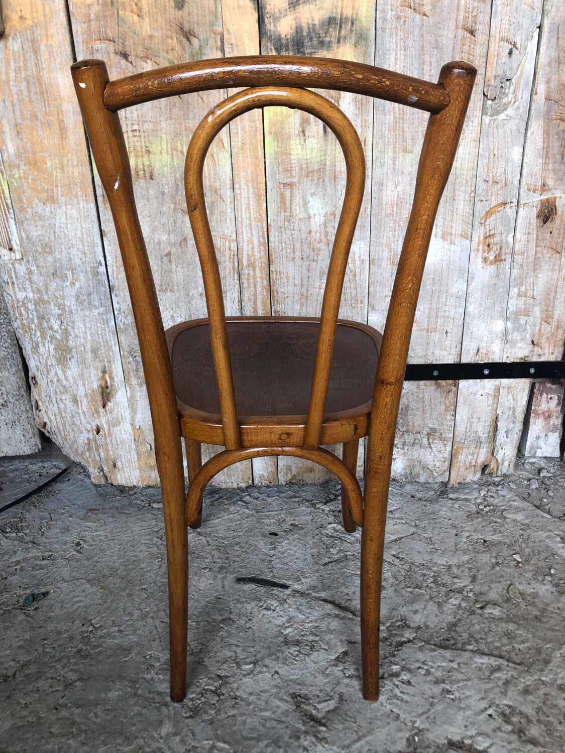 Chair bistrot style thonet curved wood light 50s vintage #a237