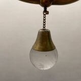 Suspension lumineuse en laiton et verre de Murano années 1950