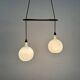 Danish Opaline and Teak Cascading Lamp by Nordisk Solar