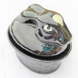 Former ceramic terrine in the shape of a black rabbit vintage