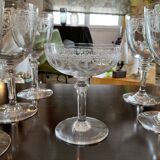 6 champagne glasses. Saint Louis crystal.