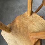 Set of 3 oak tripod stools