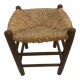 Tabouret en paille vintage